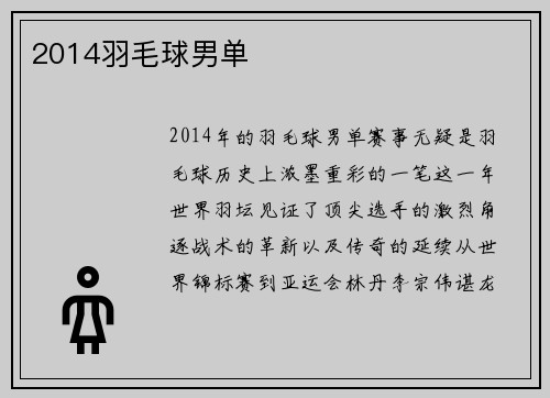 2014羽毛球男单